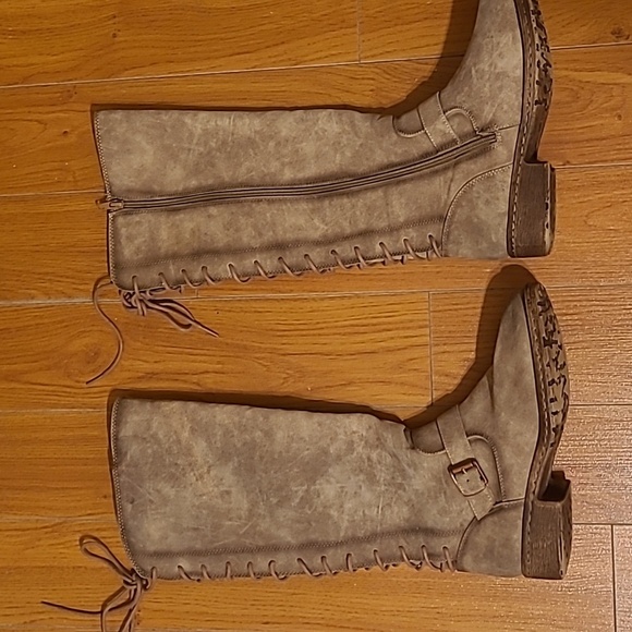 - Eurosoft by Sofft Selden Knee High Tan Seude Lace Up Zip Up Boots Size 8… - Picture 1 of 4
